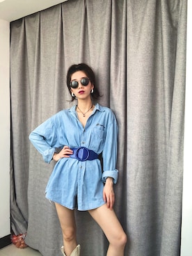 「VINTAGE（ヴィンテージ）のアイテム（アンダーウェア）」を使った、-Zoe郑さん（レディース・165cm）の春コーディネート