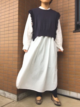 「アイテム（シャツワンピース）」を使った、こつさん（レディース・152cm）の春コーディネート