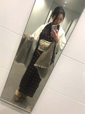 「ミックスコーデ」｜「アイテム（その他シューズ）」を使った、ssnさん（レディース・165cm）の冬コーディネート