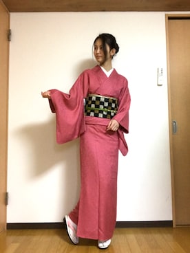 「リバーシブル」｜「アイテム（浴衣）」を使った、ssnさん（レディース・165cm）の春コーディネート