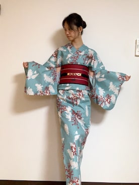 「帯結ばない帯結び」｜ssnさん（レディース・165cm）の夏コーディネート