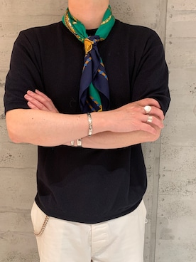 「PHILIPPE AUDIBERT（フィリップ オーディベール）のアイテム（バングル/リストバンド）」を使った、junさん（メンズ・171cm）の夏コーディネート