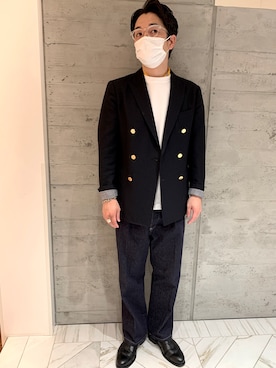 「ダブルジャケット」｜「アイテム（財布/小物）」を使った、junさん（メンズ・171cm）の秋コーディネート