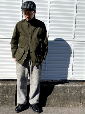 「新年一発目」｜「アイテム（ハンチング/ベレー帽）」を使った、junさん（メンズ・171cm）の冬コーディネート