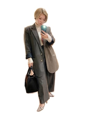 「アイテム（スラックス）」を使った、mi桜さん（レディース・153cm）の冬コーディネート