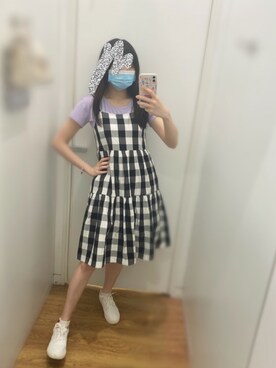 「UNIQLO（ユニクロ）のアイテム（ワンピース/ドレス、ブラック系）」を使った、MAIZESUMMMさん（レディース・164cm）の夏コーディネート
