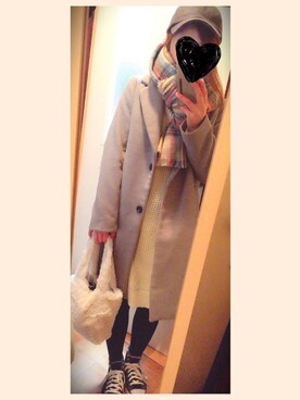 「仕事コーデ」｜「アイテム（チェスターコート）」を使った、maayaさん（レディース・156cm）の冬コーディネート