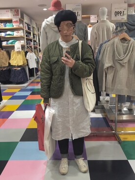 「cepo（セポ）のアイテム（ブルゾン）」を使った、𝕄.さん（レディース・158cm）の冬コーディネート