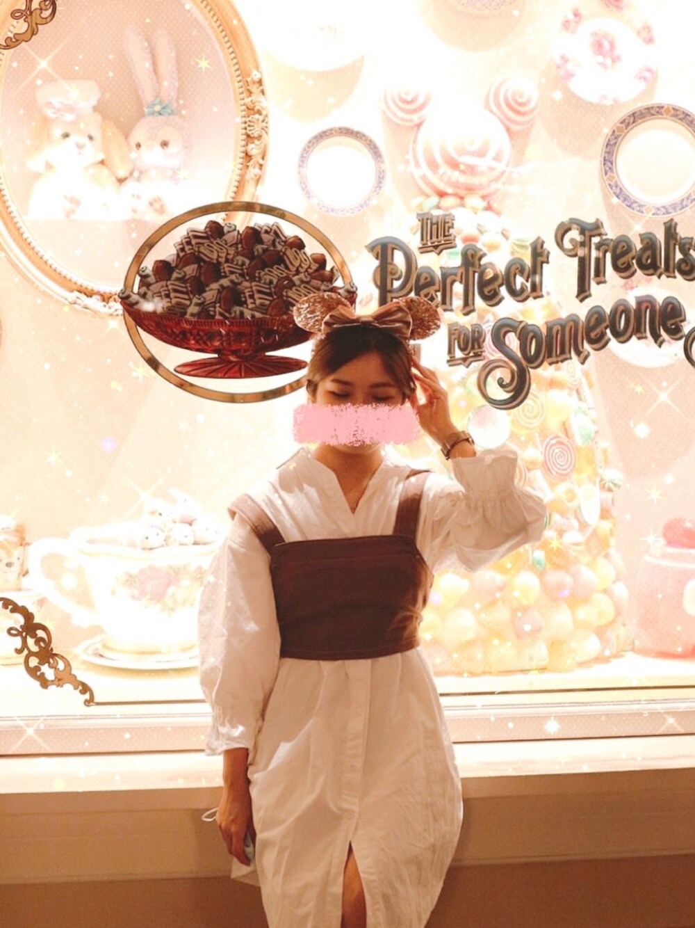 「Disneyland、hongkonger」｜「HeatherのアサコンビスチェSET2　842954（その他トップス、グリーン系）」を使った、toby0811さん（レディース・158cm）の秋コーディネートの1枚目の写真
