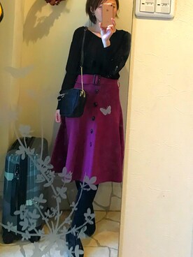 「JUSGLITTY（ジャスグリッティー）のアイテム（ワンピース/ドレス）」を使った、eriさん（レディース・152cm）の冬コーディネート