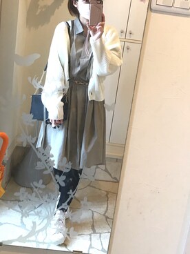 「ジーユー」｜「アイテム（シャツワンピース）」を使った、eriさん（レディース・152cm）の春コーディネート