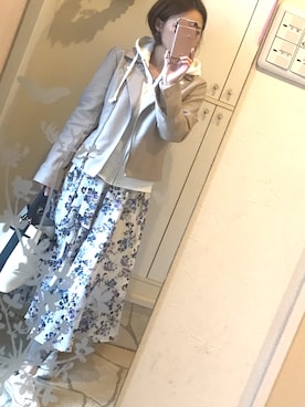 「MAJESTIC LEGON（マジェスティックレゴン）のアイテム（ライダースジャケット）」を使った、eriさん（レディース・152cm）の春コーディネート