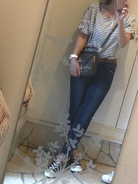 「ママカジュアル」｜「アイテム（スリッポン）」を使った、eriさん（レディース・153cm）の夏コーディネート