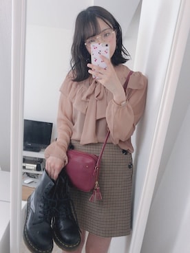 「Daniel Wellington（ダニエルウェリントン）の販売終了クラシックペティット アッシュフィールド32mm（アナログ腕時計）」を使った、せいなさん（レディース・158cm）の秋コーディネート