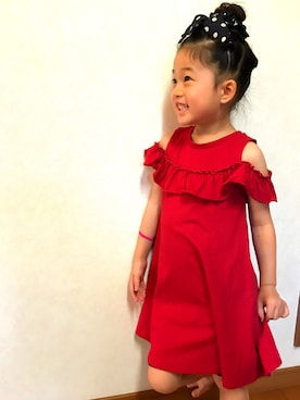 「HusHusH（ハッシュアッシュ）のアイテム（ワンピース/ドレス）」を使った、shikimin♡さん（キッズ・110cm）の夏コーディネート