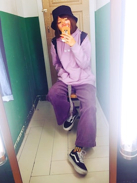 「Herschel Supply（ハーシェルサプライ）のアイテム（帽子）」を使った、Ruru Yangさん（レディース・165cm）の春コーディネート
