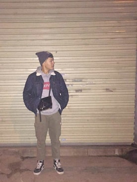 「Combackのアイテム」を使った、陳日龍丶さん（メンズ・178cm）の冬コーディネート