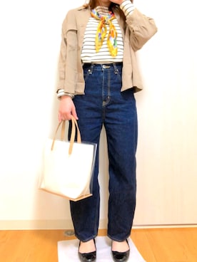 「ニコアンド」｜「アイテム（バレエシューズ）」を使った、c.さん（レディース・154cm）の春コーディネート