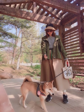 「Omekashi（オメカシ）のアイテム（ブルゾン）」を使った、Léa.Dさん（レディース・166cm）の春コーディネート