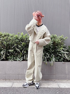 「w closet（ダブルクローゼット）のアイテム（ノーカラージャケット）」を使った、ヒムロさん（レディース・150cm）の春コーディネート