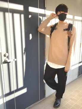 「カフスイージーパンツ」｜「アイテム（ブーツ）」を使った、Ryusanさん（メンズ・176cm）の秋コーディネート