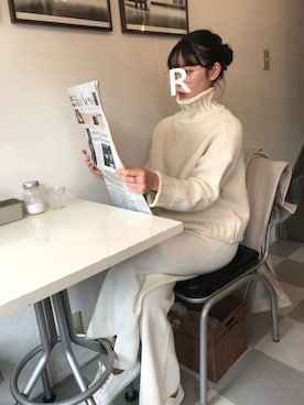 「お団子ヘアー」｜ryoさん（レディース・164cm）の冬コーディネート