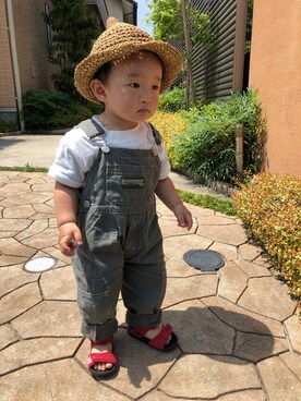 「スポサン」｜「アイテム（サロペット/オーバーオール）」を使った、健太郎さん（キッズ・80cm）の春コーディネート