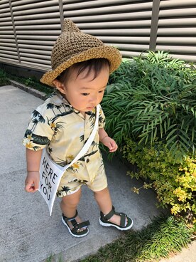 「DADWAY（ダッドウェイ）のアイテム」を使った、健太郎さん（キッズ・80cm）の春コーディネート