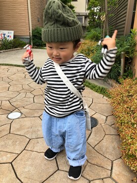 「DADWAY（ダッドウェイ）のアイテム」を使った、健太郎さん（キッズ・80cm）の春コーディネート