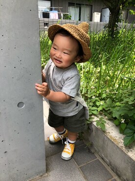 「DADWAY（ダッドウェイ）のアイテム」を使った、健太郎さん（キッズ・80cm）の春コーディネート