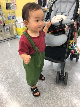 「スポサン」｜「アイテム（サロペット/オーバーオール）」を使った、健太郎さん（キッズ・80cm）の春コーディネート