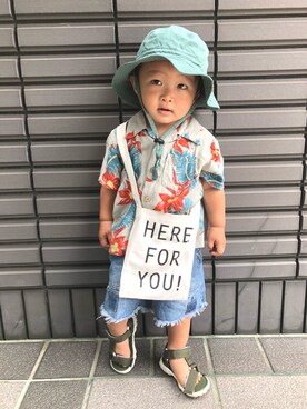 「DADWAY（ダッドウェイ）のアイテム」を使った、健太郎さん（キッズ・80cm）の夏コーディネート