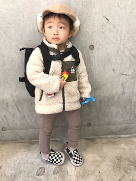 「GERRY（ジェリー）のアイテム（ブルゾン）」を使った、健太郎さん（キッズ・80cm）の冬コーディネート