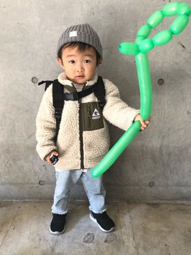 「GERRY（ジェリー）のアイテム（ブルゾン）」を使った、健太郎さん（キッズ・80cm）の冬コーディネート