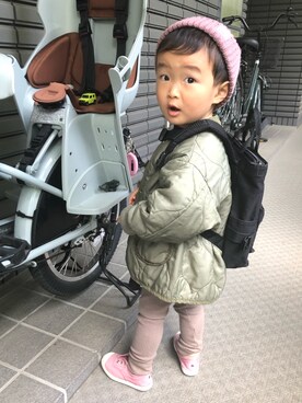 「kids」｜「アイテム（ノーカラージャケット）」を使った、健太郎さん（キッズ・80cm）の春コーディネート