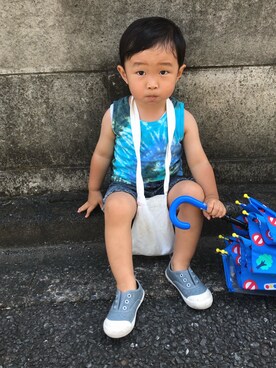 「西松屋」｜「アイテム（スリッポン）」を使った、健太郎さん（キッズ・80cm）の夏コーディネート