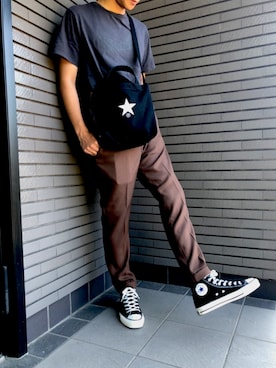 「CONVERSE TOKYO（コンバーストウキョウ）のアイテム（ショルダーバッグ）」を使った、ToraOさん（メンズ・166cm）の秋コーディネート