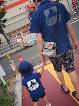 「BEN DAVIS（ベンデイビス）のアイテム（パンツ）」を使った、kids-eiteeさん（キッズ・90cm）の夏コーディネート