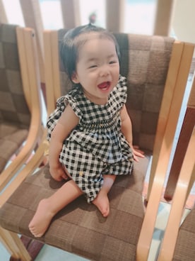 「アイテム（ロンパース、ブラック系）」を使った、kids-eiteeさん（キッズ・110cm）の夏コーディネート