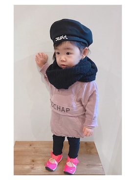 「RADCHAP（ラッドチャップ）のアイテム（スウェット）」を使った、kids-eiteeさん（キッズ・80cm）の冬コーディネート