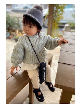 「いいね、save、フォローお願いします🤑」｜kids-eiteeさん（キッズ・80cm）の冬コーディネート