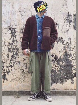 「ADLIB（アドリブ）のアイテム」を使った、RAYKI14さん（メンズ・175cm）の冬コーディネート