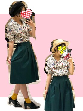 「カンカン帽」｜「アイテム（ハンチング/ベレー帽）」を使った、a.yさん（レディース・157cm）の春コーディネート