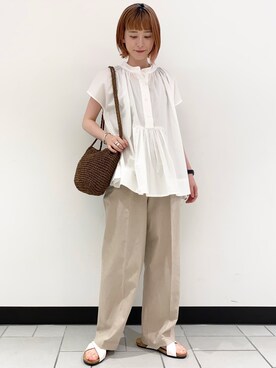 「URBAN RESEARCH DOORS（アーバンリサーチドアーズ）のペーパープレーンショルダーバッグ（ショルダーバッグ）」を使った、R i oさん（レディース・160cm）の夏コーディネート