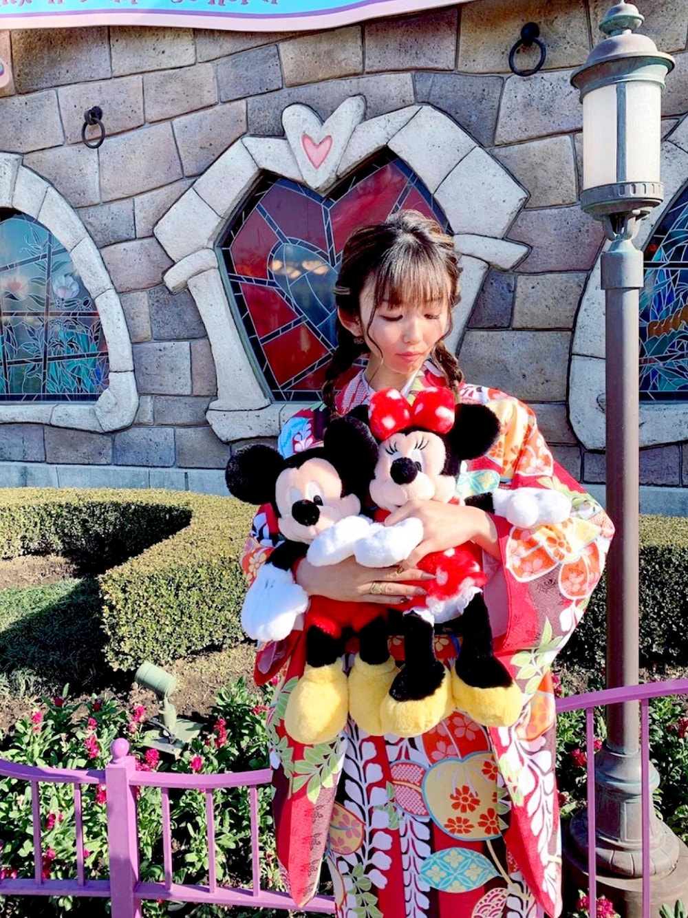 「高身長女子、着物、着物ディズニー、disney、ディズニー」｜「VASARAのアイテム（着物、レッド系）」を使った、ayk♡さん（レディース・168cm）の秋コーディネートの1枚目の写真