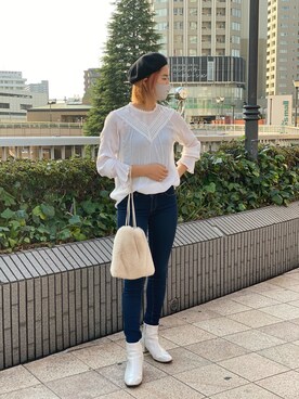 「プチプラミックス」｜「アイテム（ハンチング/ベレー帽）」を使った、Nanakoさん（レディース・167cm）の秋コーディネート