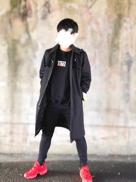 「DIESEL（ディーゼル）のアイテム（チェスターコート）」を使った、koutarou10969さん（メンズ・173cm）の冬コーディネート