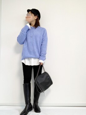 「GRL（グレイル）の2wayチェーンフラップバッグ（ハンドバッグ）」を使った、risaさん（レディース・155cm）の冬コーディネート