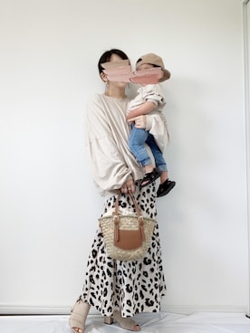 「親子でおそろい」｜「アイテム（その他）」を使った、risaさん（レディース・155cm）の春コーディネート