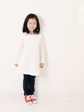 「devirock（デビロック）のアイテム（ワンピース/ドレス）」を使った、devirockさん（キッズ・120cm）の春コーディネート